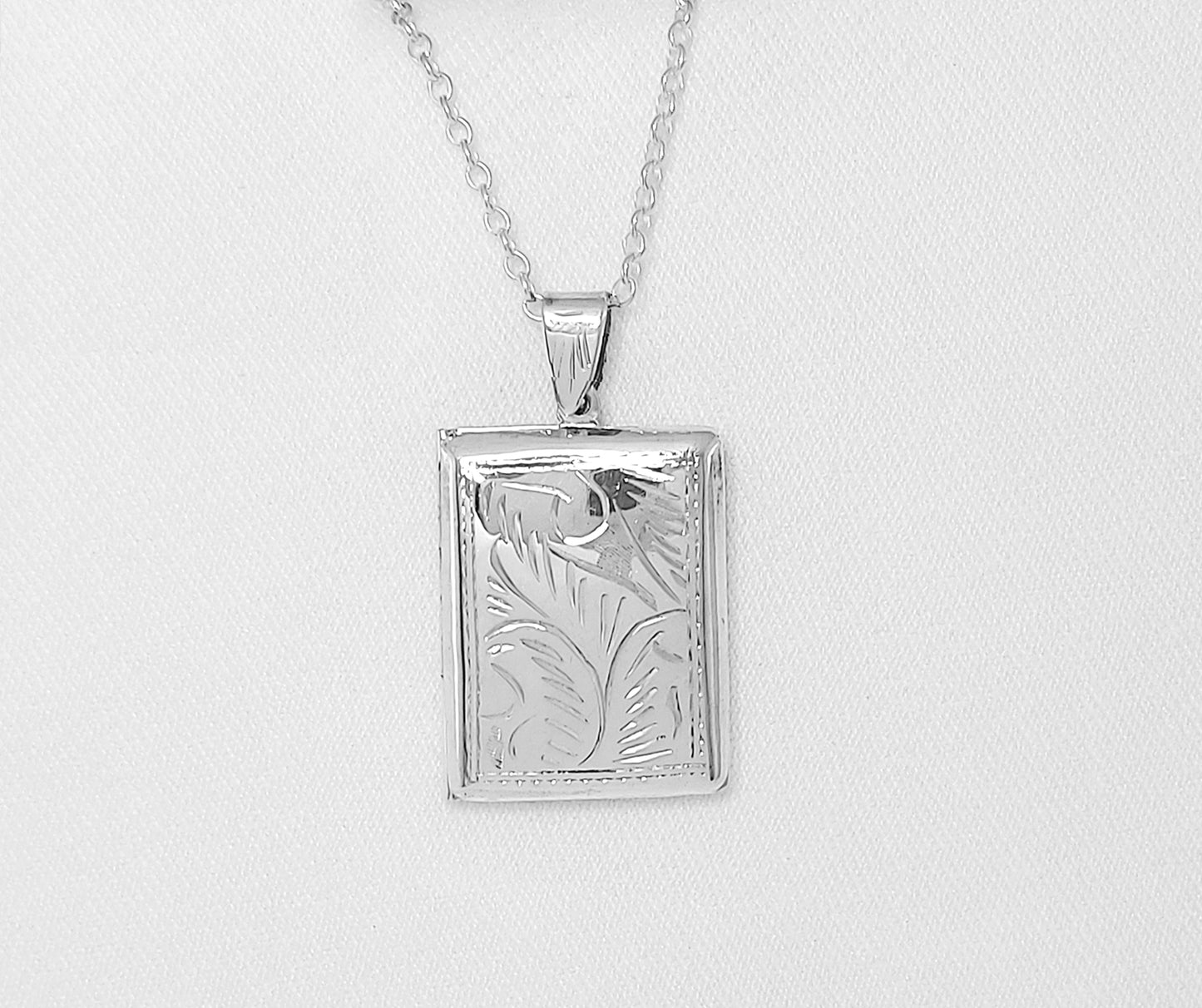 Sterling Silver Rectangle Locket with Engraving