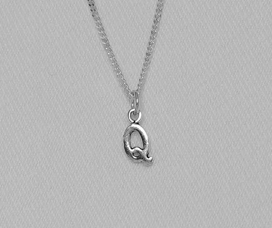 Sterling Silver Q Initial Pendant