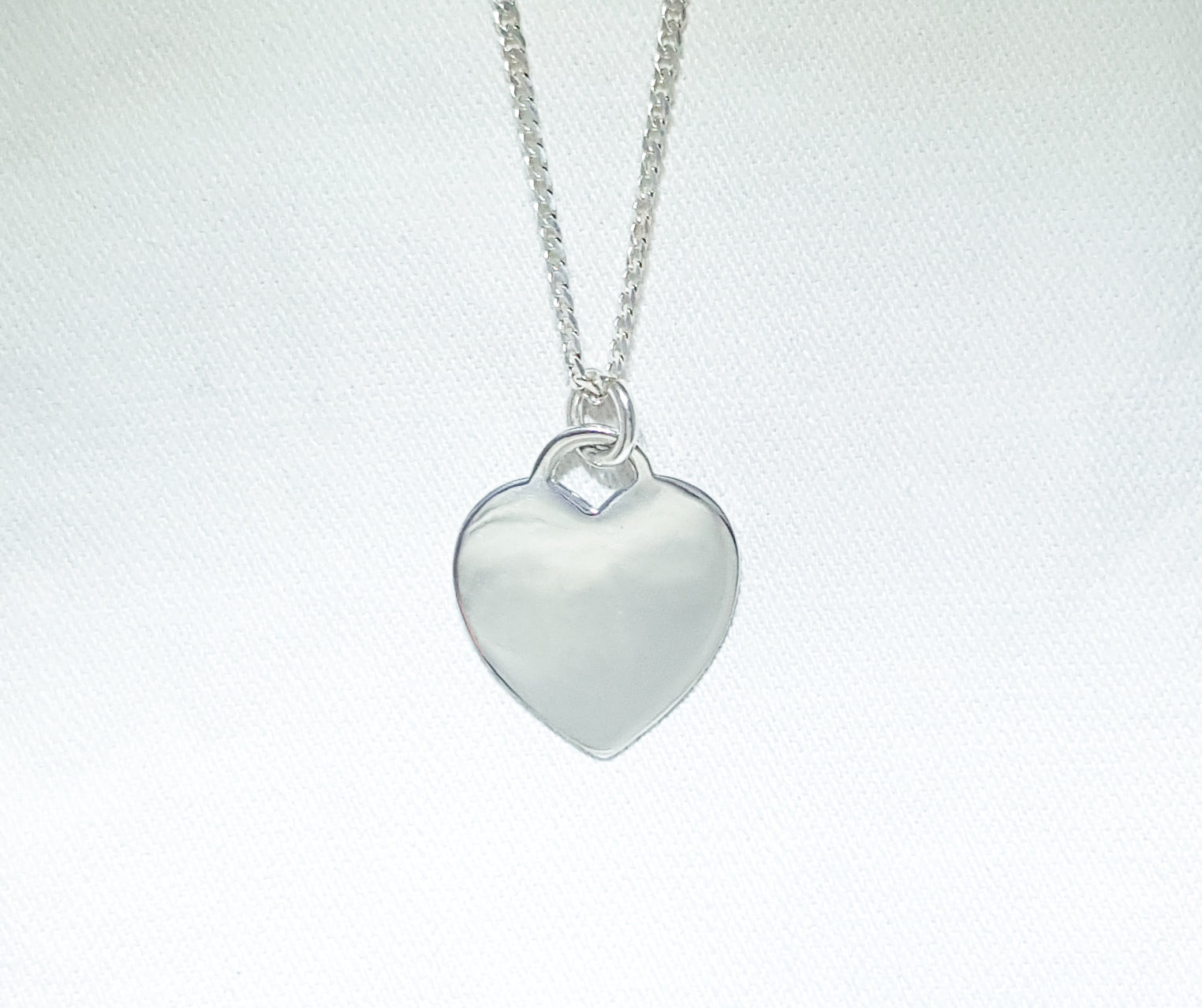 Extra Large Heart Disc Pendant Silver Heart