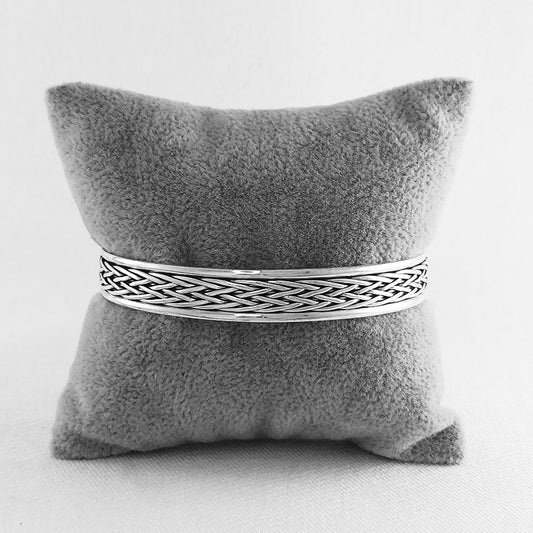 Sterling Silver Men's Bangle/ bracelet with a Weave Design