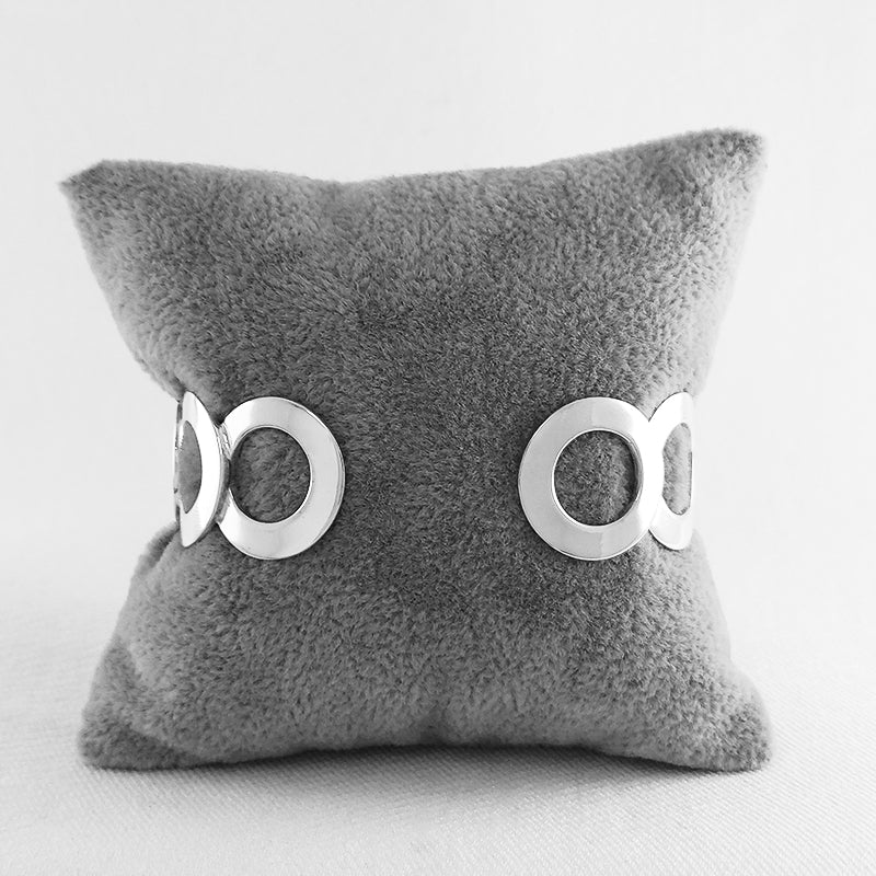 Sterling Silver Cuff Bangle with Circular Design