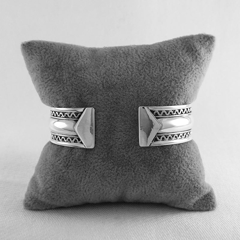 Sterling Silver Cuff Bangle with a Bali Design