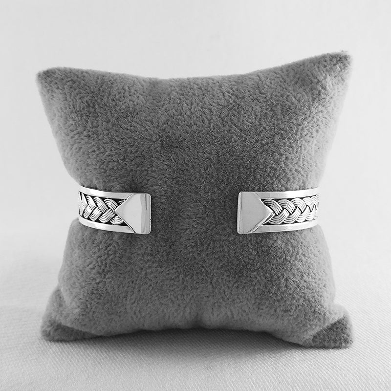 Sterling Silver Intricate Cuff Bangle For Men