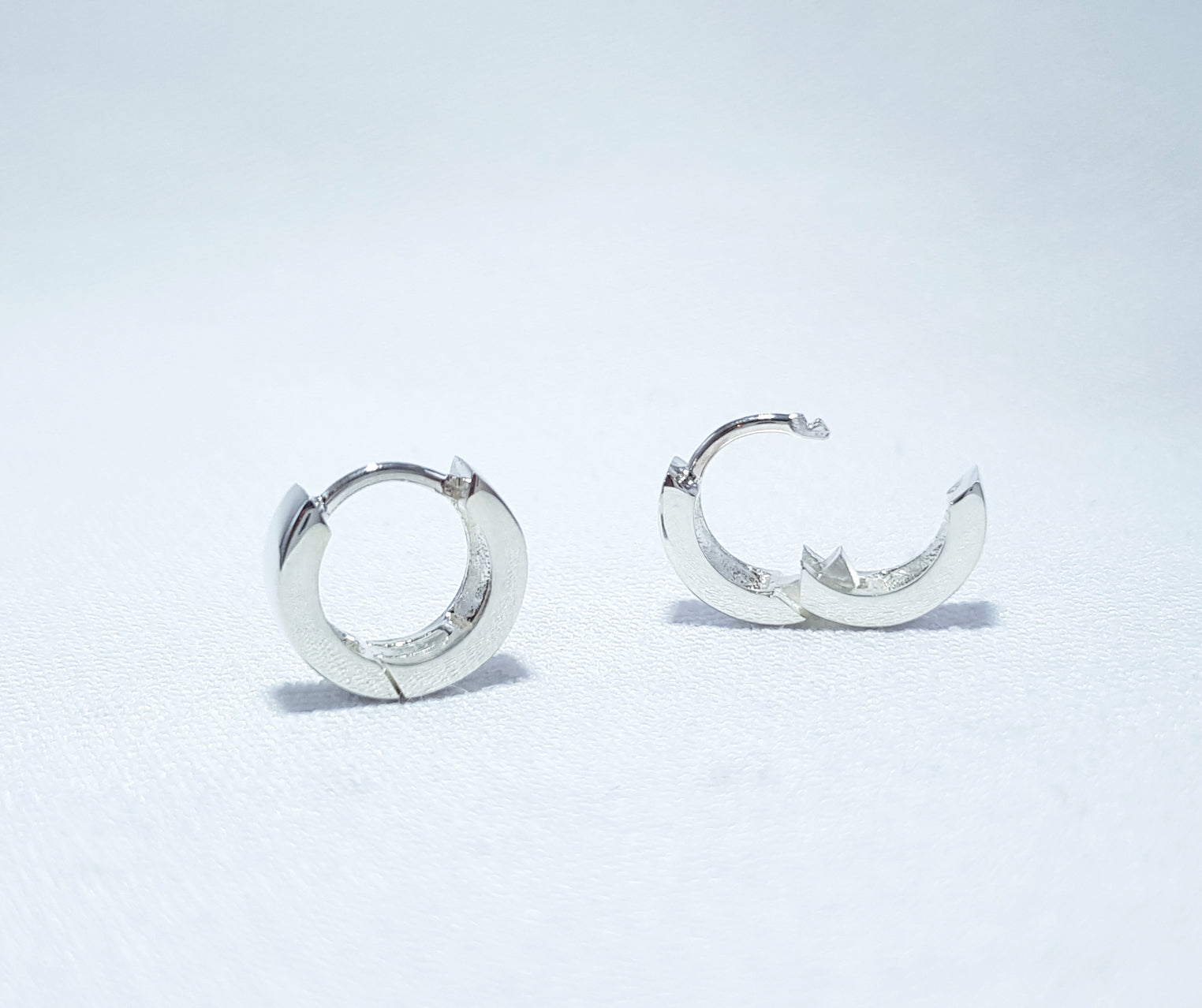 Thick Silver Huggies Silver Earrings For Men - Main Image