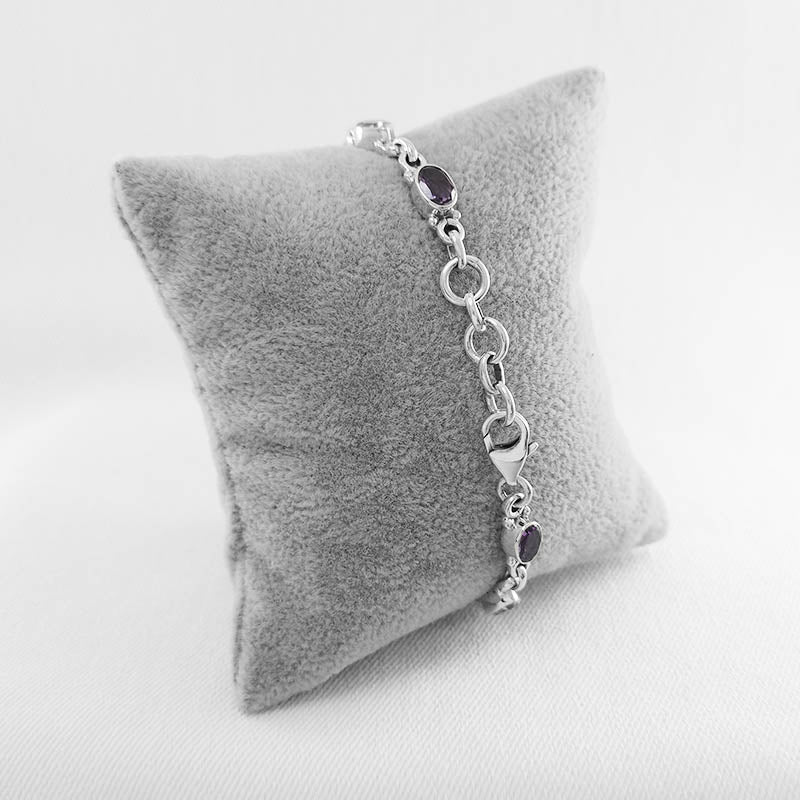Sterling Silver Amethyst & Blue Topaz bracelet