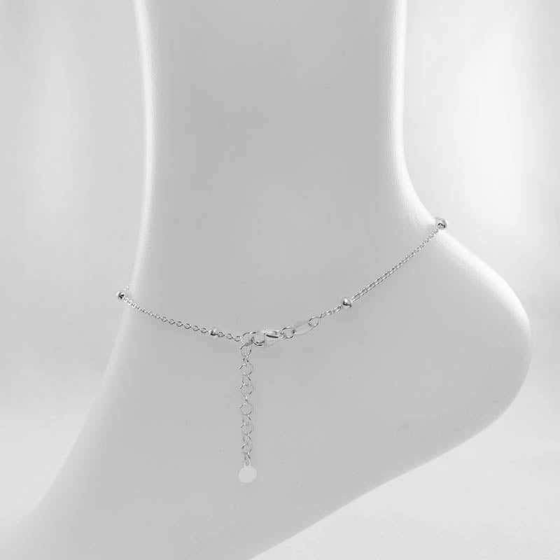 Sterling Silver Ankle Chain - Ball Bead Design
