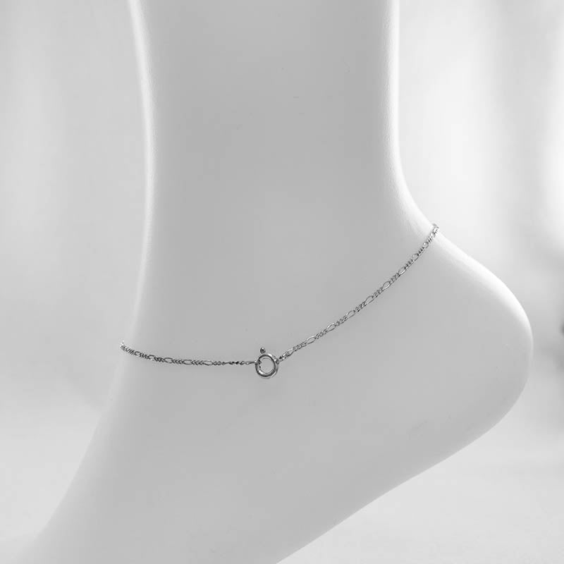 Sterling Silver Figaro Ankle Chain