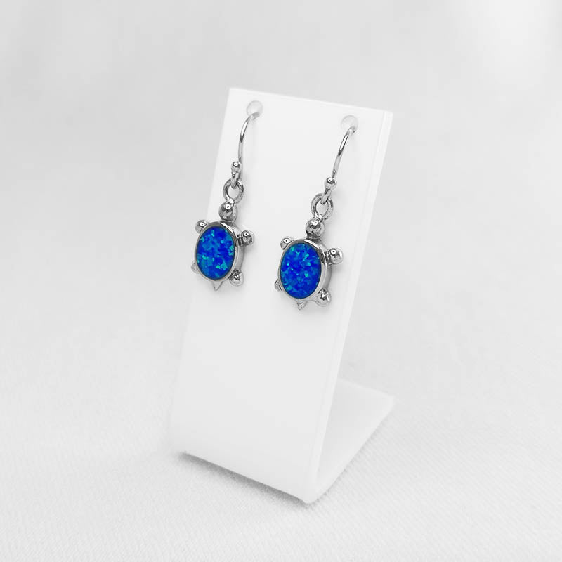 Sterling SIlverrBlue Opal Tortoise Earrings