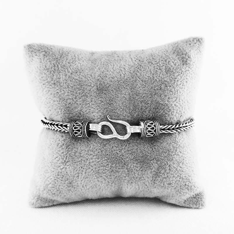 Sterling Silver Textured Balinese Cable Bracelet