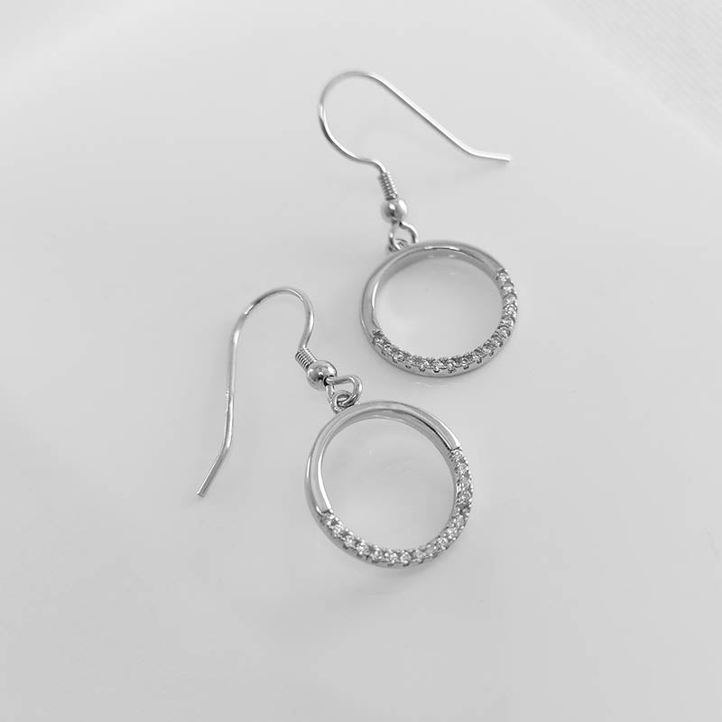 Sterling silver circle of life earrings