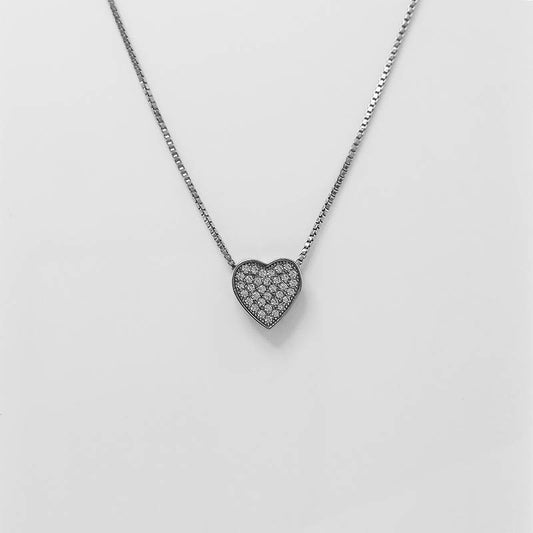 Sterling Silver heart necklace with a silver chain