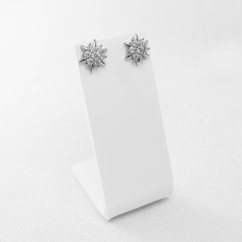Sterling silver cubic zirconia star studs