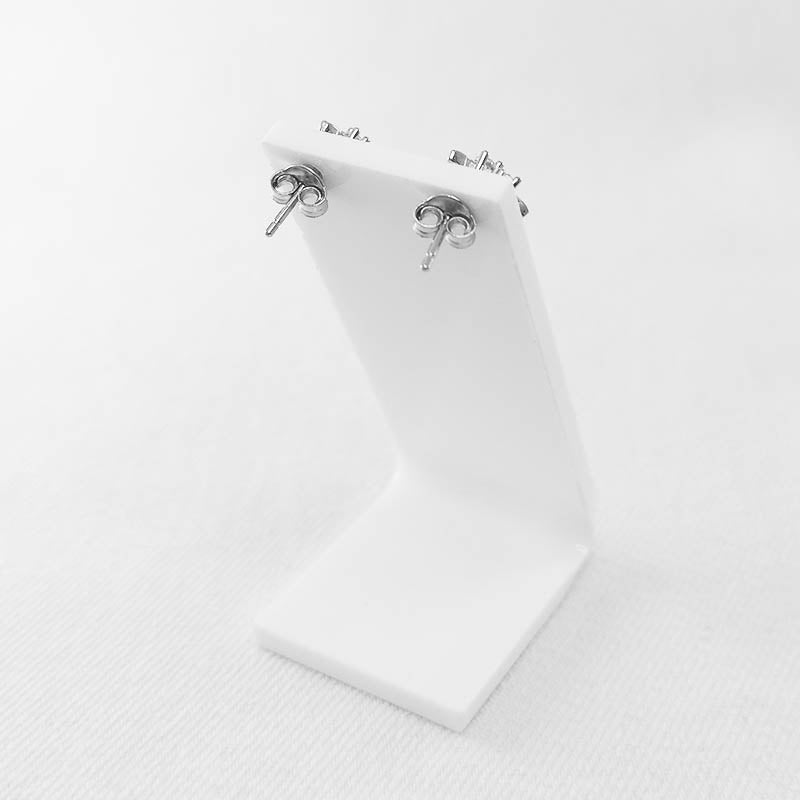 Sterling silver cubic zirconia star studs