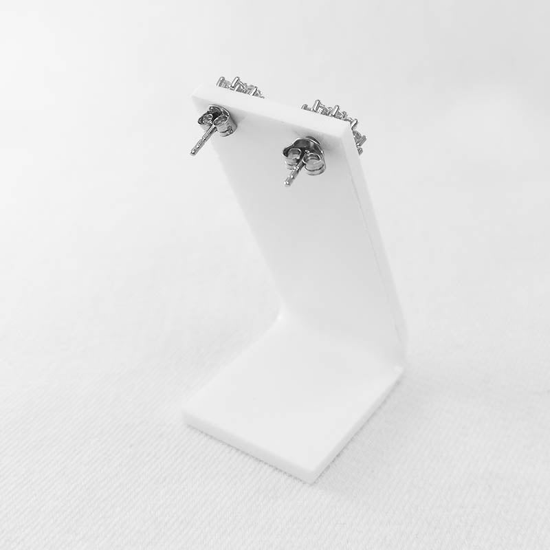 Sterling Silver Sunflower CZ Stud Earrings