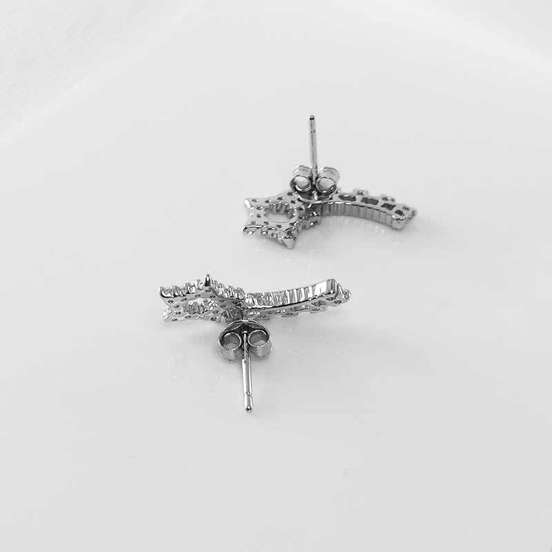 Sterling silver shooting star earrings