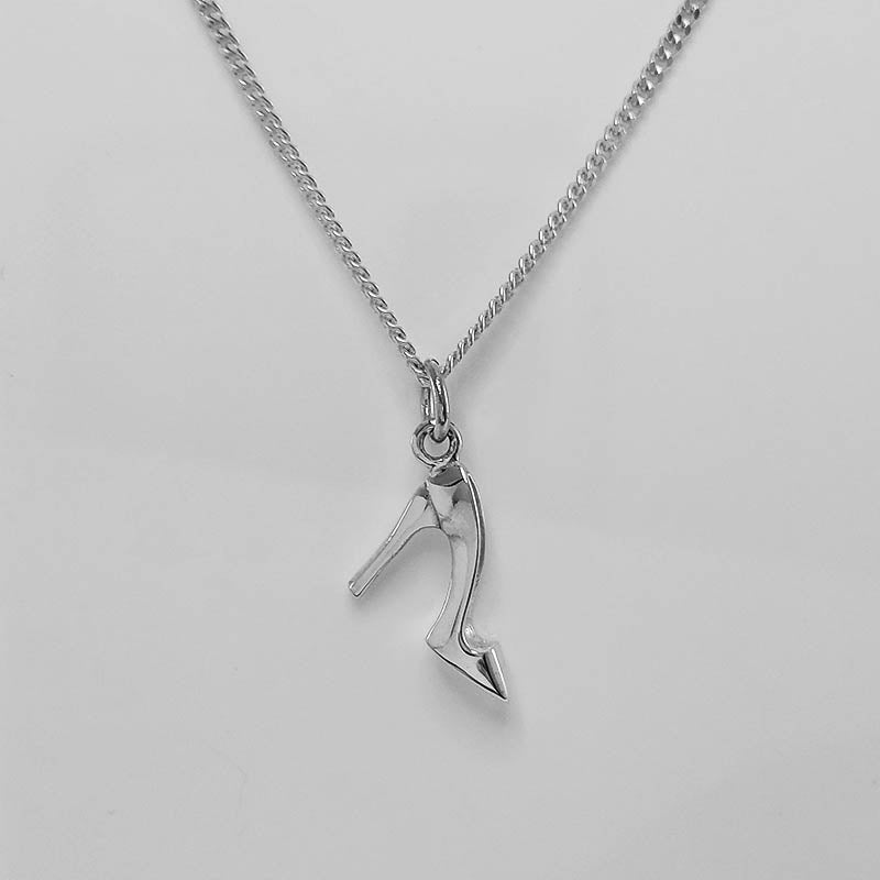 Sterling Silver High Heel Charm with a silver chain