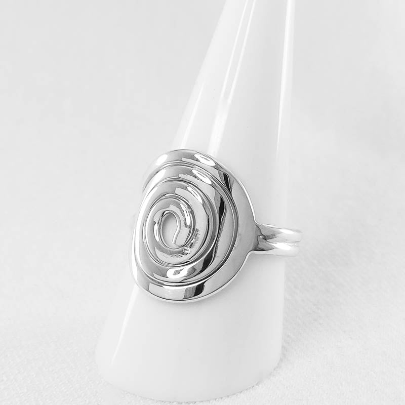 Sterling silver ring with a spiral design