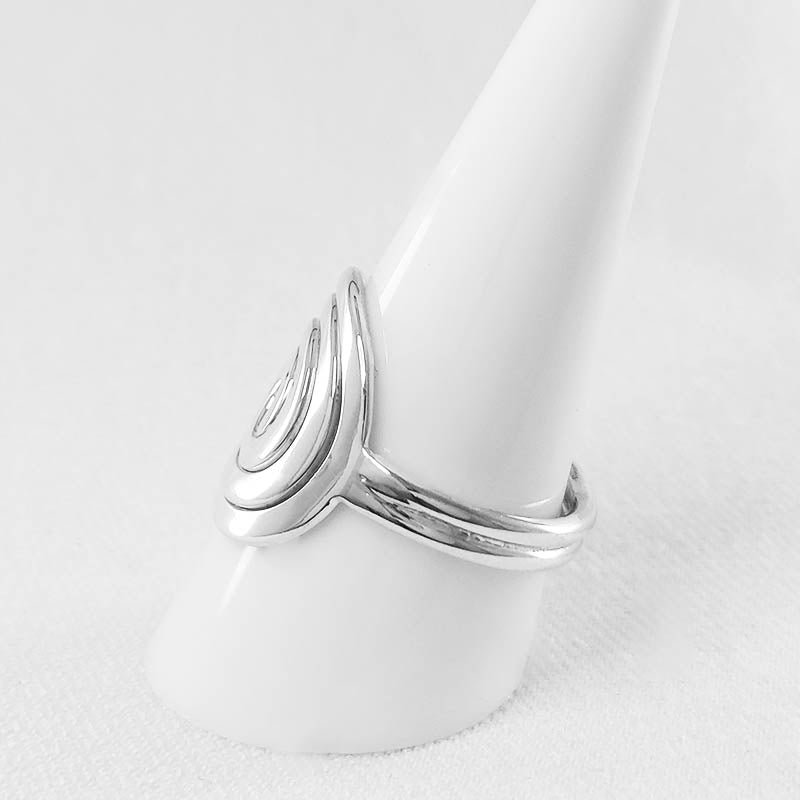 Sterling silver ring with a spiral design