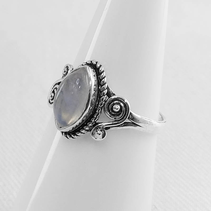 Marquise shaped sterling silver Moonstone ring