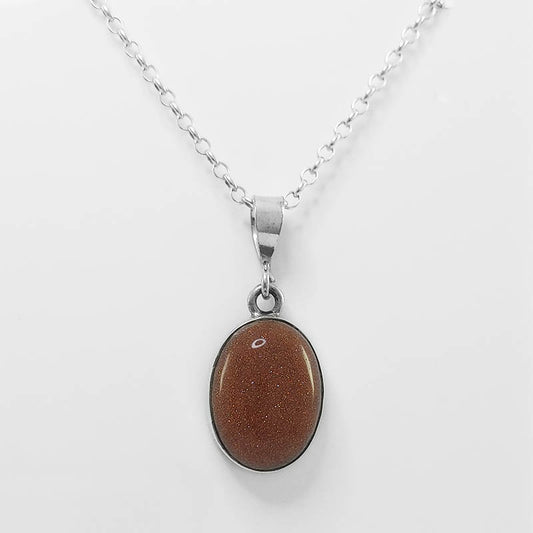 Sterling silver sunstone pendant with a silver chain