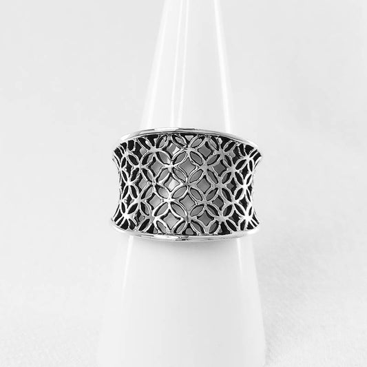 Silver Flower of Life Ring