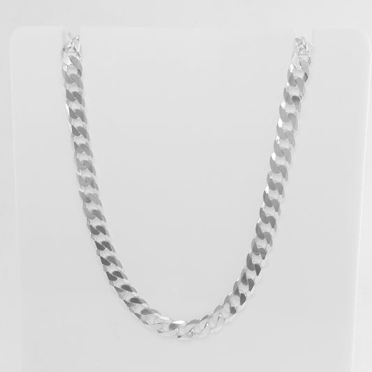 Sterling Silver Flat Curb Chain Necklace - 4mm Thickness