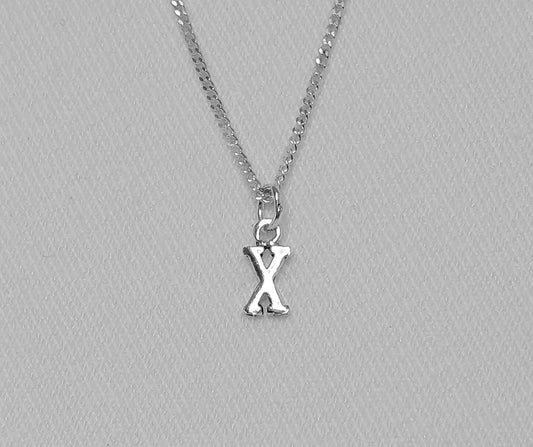 Sterling Silver X Initial Pendant