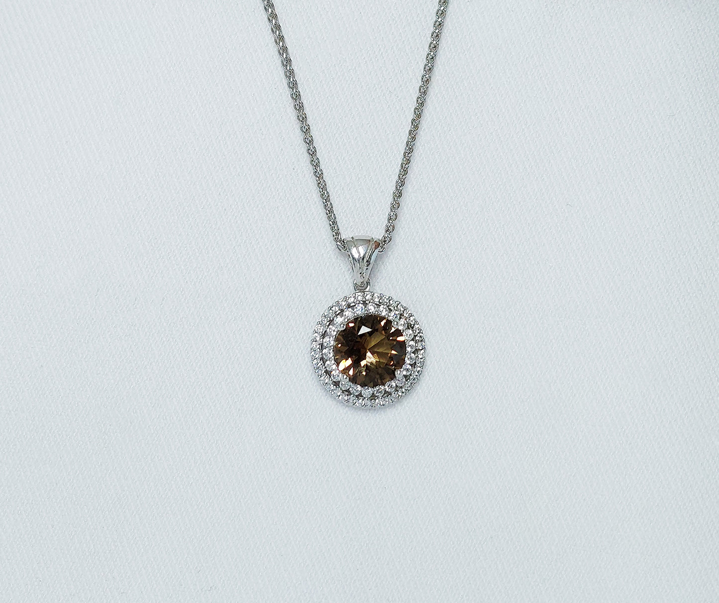 Sterling Silver Zultanite Pendant with Cubic Zirconias