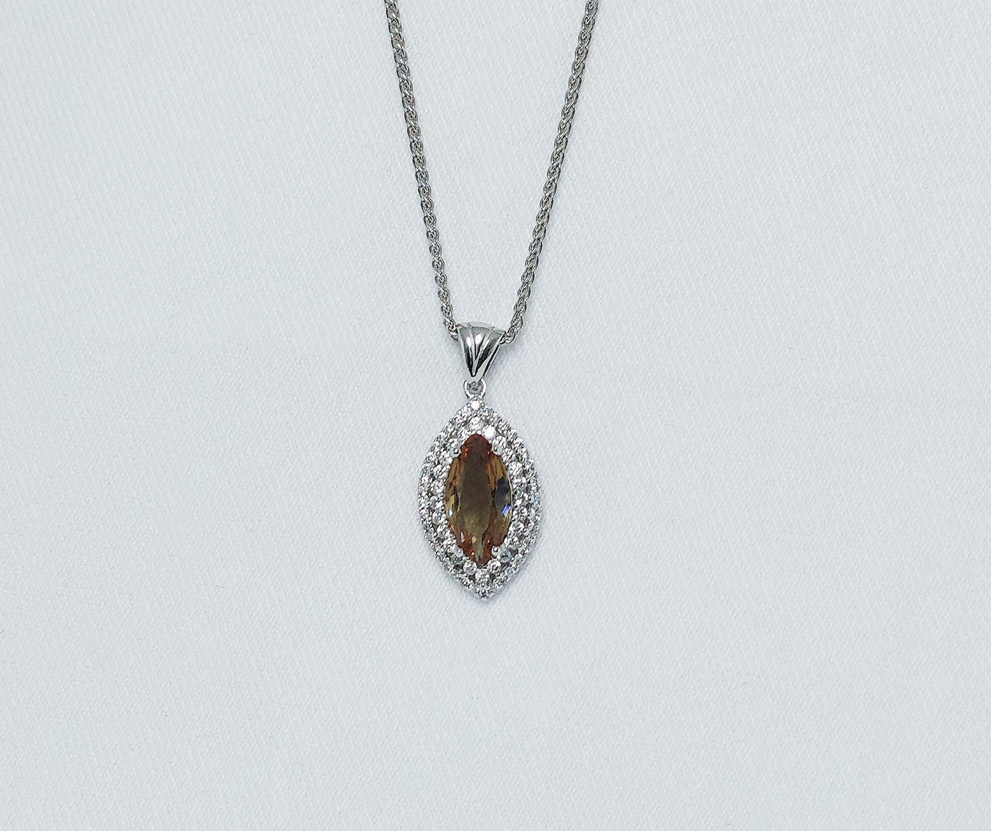 Sterling Silver Zultanite Pendant with Cubic Zirconias