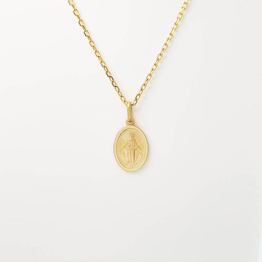 9ct Gold Miraculous Medal on a Gold Chain