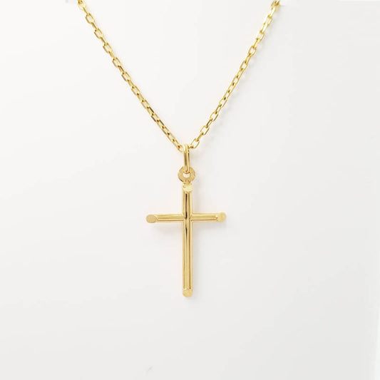 Gold Cross Pendant on a gold chain