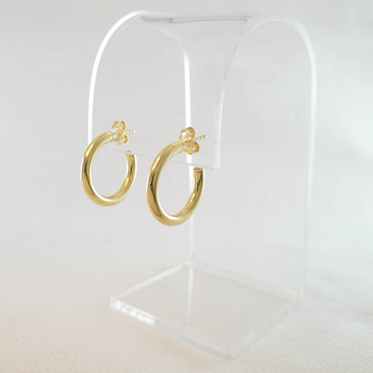9ct Gold Hoop Earrings - 3mm Thickness