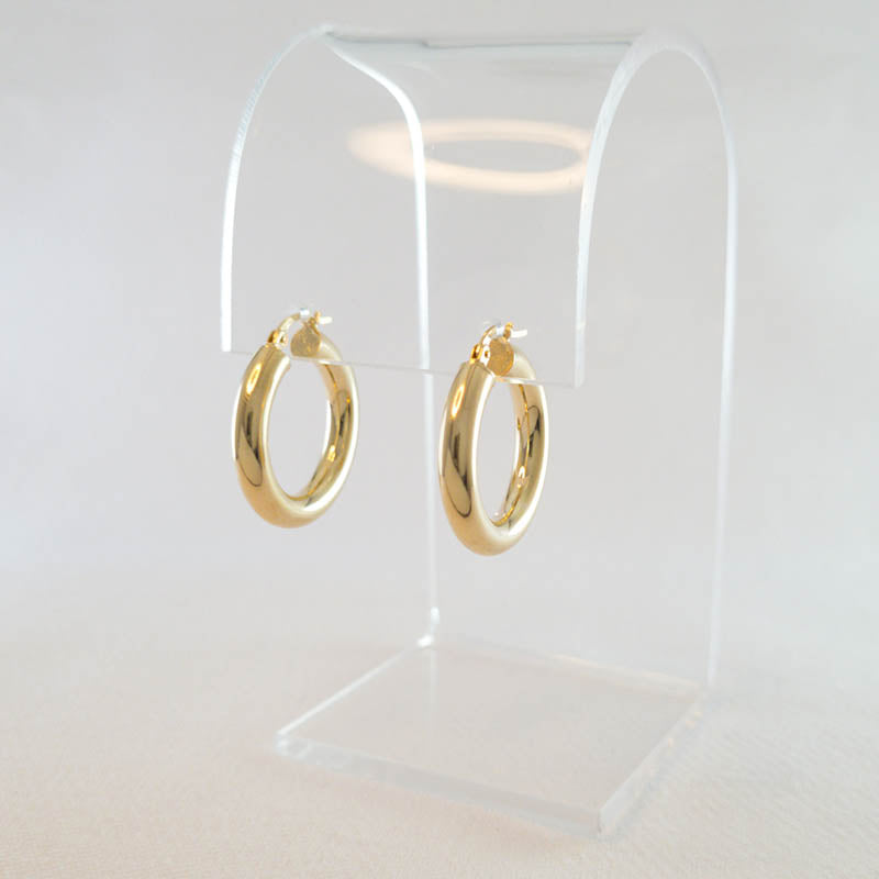 Chunky Plain Gold Hoop Earrings For Women