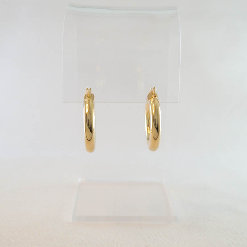 Chunky Plain Gold Hoop Earrings For Women