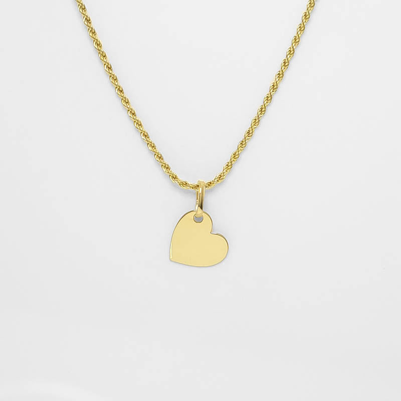 9ct Gold Heart Disc Pendant