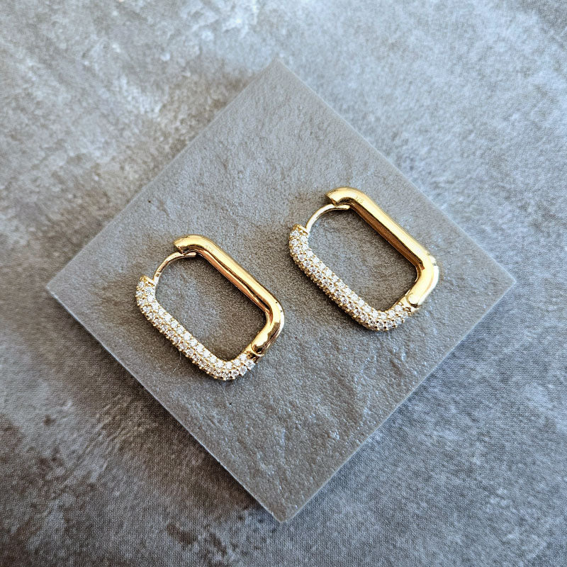 Gold CZ Huggies Earrings
