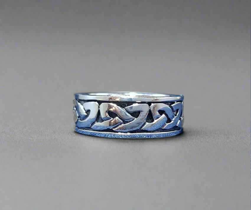 Silver celtic ring for men