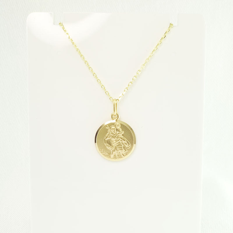 9ct Gold St Christopher Pendant - 18mm Diameter