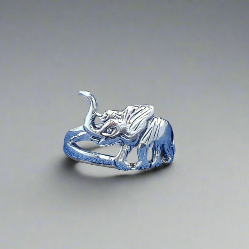 sterling silver elephant ring