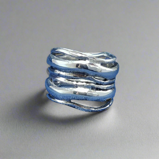 Bohemian Chunky silver ring for women