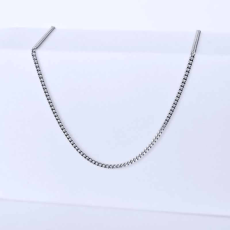 Platinum necklace on a white background