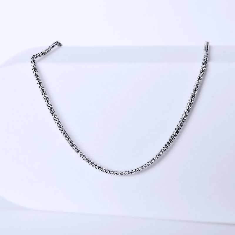 Platinum chain  necklace on a white background