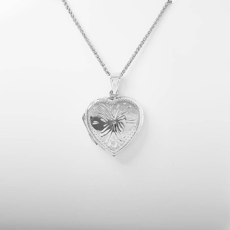 Sterling silver Locket necklace with a heart-shaped locket