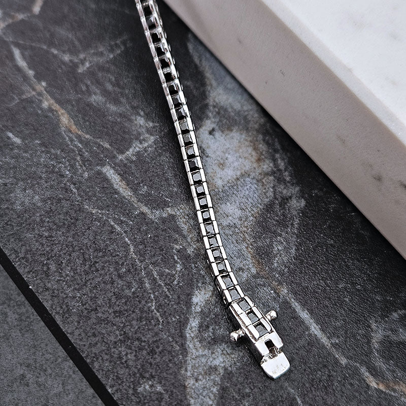 Sterling Silver Black Tennis Bracelet