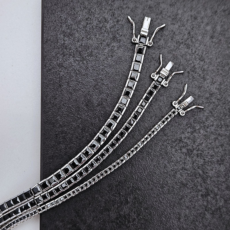 Sterling Silver Black Tennis Bracelet