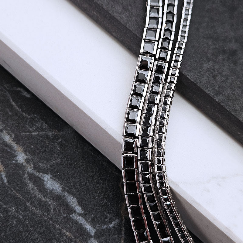 Sterling Silver Black Tennis Bracelet