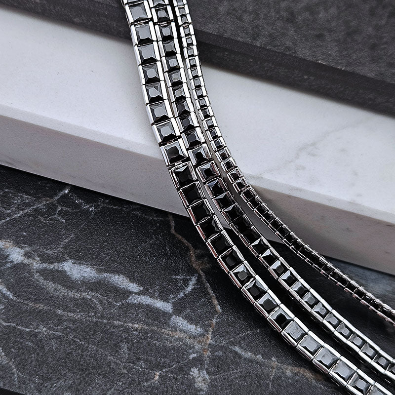 Sterling Silver Black Tennis Bracelet