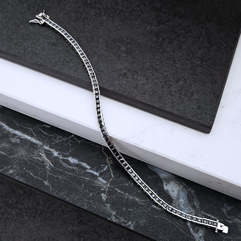 Sterling Silver Black Tennis Bracelet