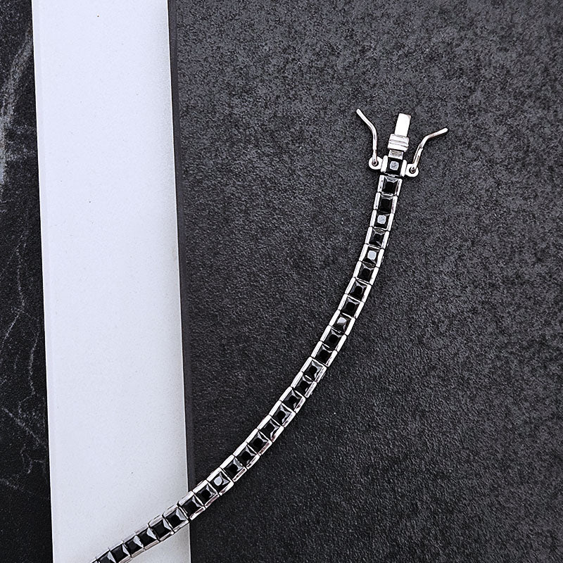 Sterling Silver Black Tennis Bracelet