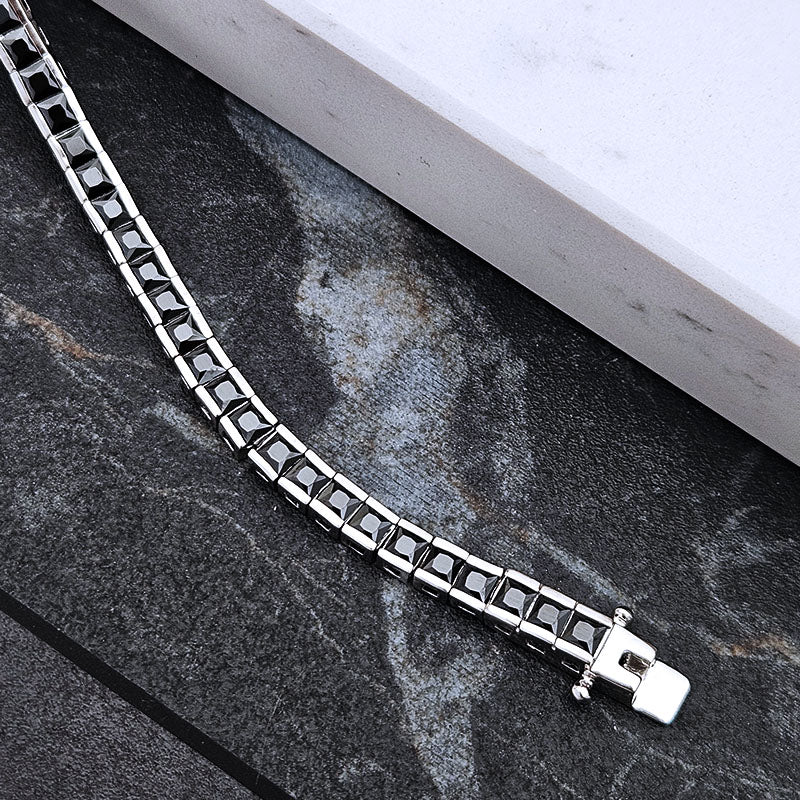 Sterling Silver Black Tennis Bracelet